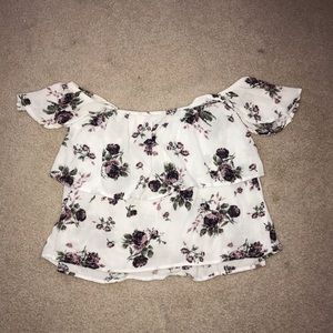 Charlotte Russe off the shoulder flowered top